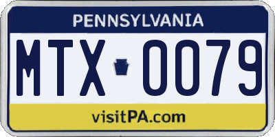 PA license plate MTX0079