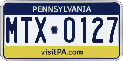 PA license plate MTX0127