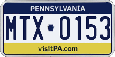 PA license plate MTX0153