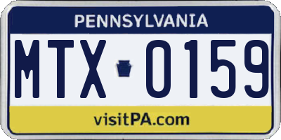 PA license plate MTX0159