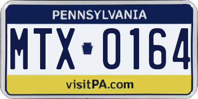 PA license plate MTX0164