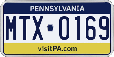 PA license plate MTX0169