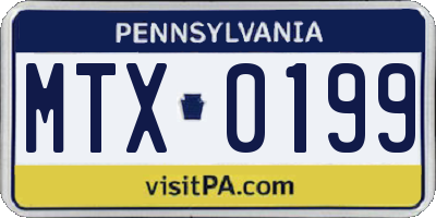 PA license plate MTX0199
