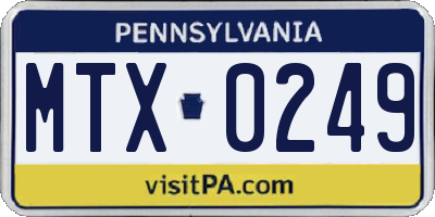 PA license plate MTX0249