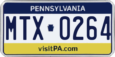 PA license plate MTX0264