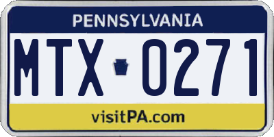 PA license plate MTX0271