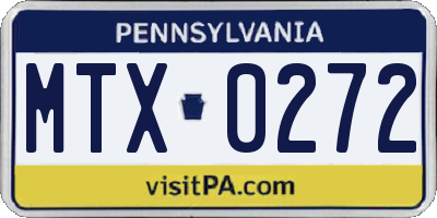 PA license plate MTX0272