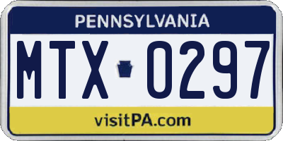 PA license plate MTX0297