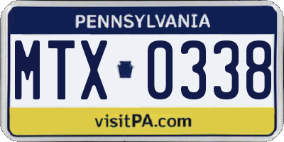 PA license plate MTX0338