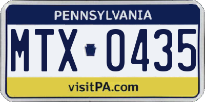 PA license plate MTX0435