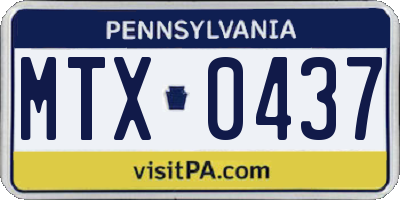 PA license plate MTX0437