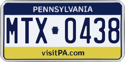 PA license plate MTX0438