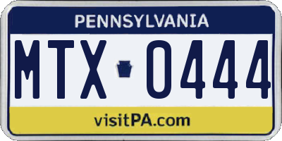 PA license plate MTX0444