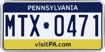 PA license plate MTX0471
