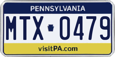 PA license plate MTX0479