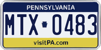PA license plate MTX0483