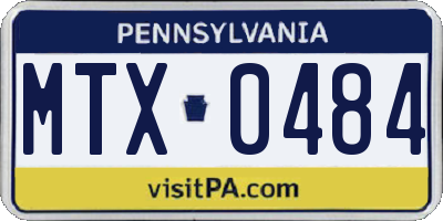 PA license plate MTX0484