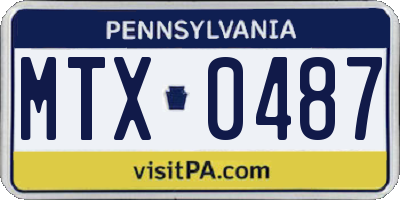 PA license plate MTX0487
