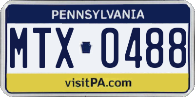 PA license plate MTX0488