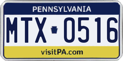 PA license plate MTX0516