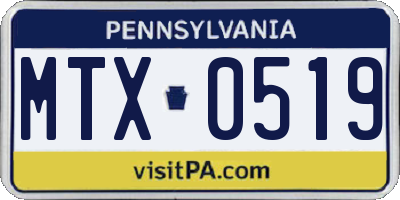 PA license plate MTX0519