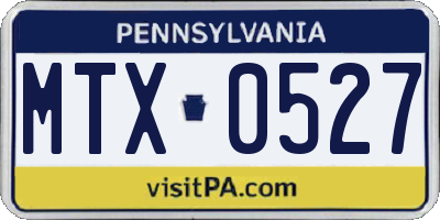 PA license plate MTX0527