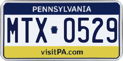 PA license plate MTX0529