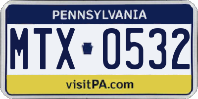 PA license plate MTX0532