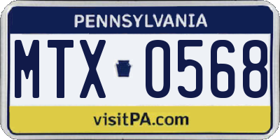 PA license plate MTX0568