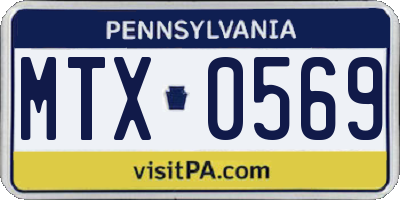 PA license plate MTX0569