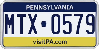 PA license plate MTX0579