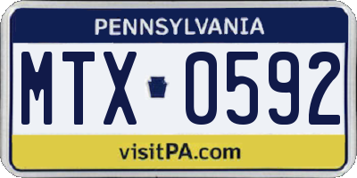 PA license plate MTX0592