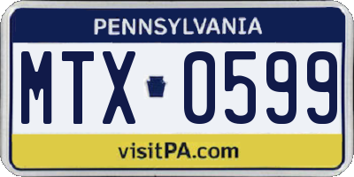 PA license plate MTX0599