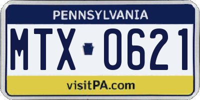 PA license plate MTX0621
