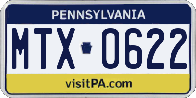 PA license plate MTX0622