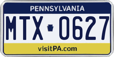 PA license plate MTX0627
