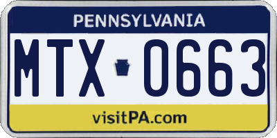 PA license plate MTX0663