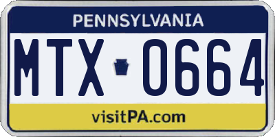 PA license plate MTX0664