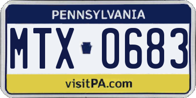 PA license plate MTX0683