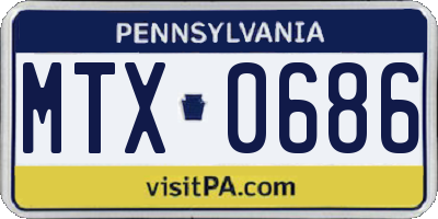 PA license plate MTX0686