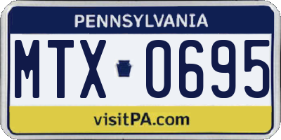 PA license plate MTX0695