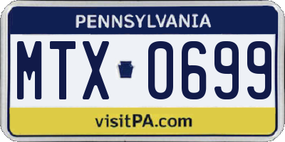 PA license plate MTX0699