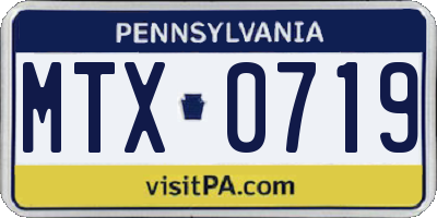 PA license plate MTX0719