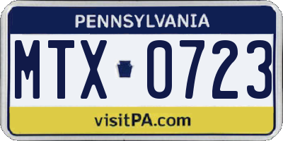 PA license plate MTX0723