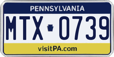 PA license plate MTX0739