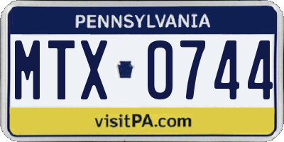 PA license plate MTX0744