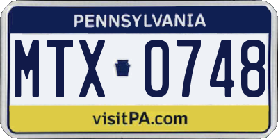 PA license plate MTX0748