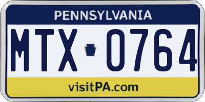 PA license plate MTX0764