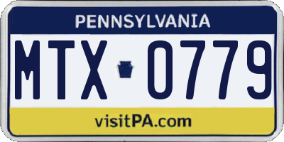 PA license plate MTX0779