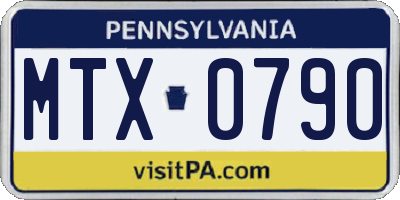 PA license plate MTX0790